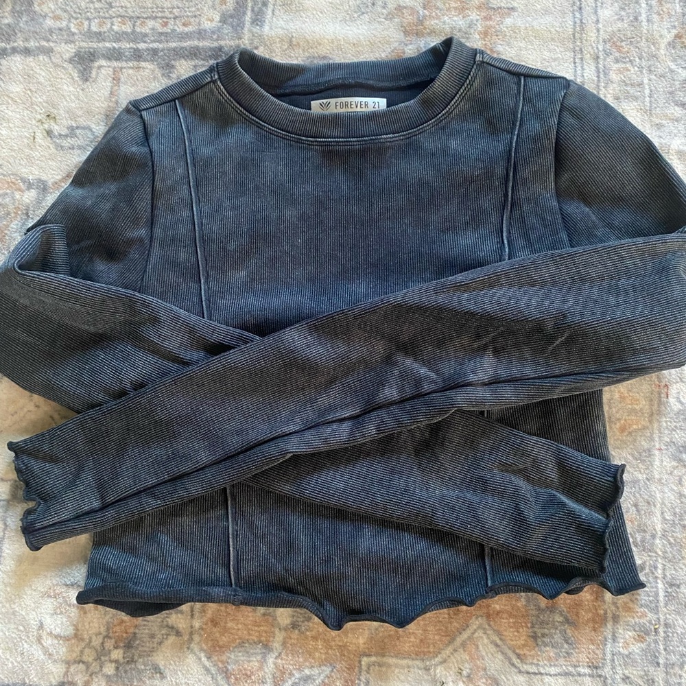 Forever 21 Black Long Sleeve Top
